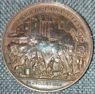 Medaille Prise De La Bastille/ Donjon De Vincennes 1844 Poincon Proue Cuivre