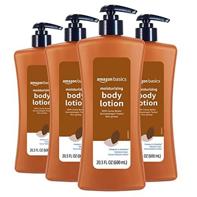 Basics Moisturizing Cocoa Butter Body Lotion for Dry Skin, 20.3 Fl Oz, 4-Pack