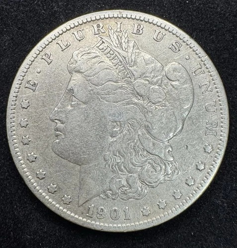 1901 S Morgan Silver Dollar VF $1 Coin