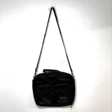 Excalibur Black Faux Leather Shoulder Laptop Bag Organizer Work Briefcase 13x10