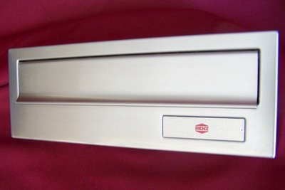 Frontplatte Briefeinwur f. Renz Mauerdurchwurf Briefkasten 300mm Edelstahl MDH10
