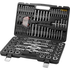New Tap and Die Set, 116-Piece Include Metric and SAE Size, Bearing Steel Taps a