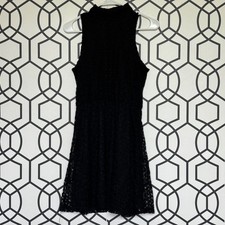 Xhilaration Black Lace Mock Neck Sleeveless Mini Dress Size M