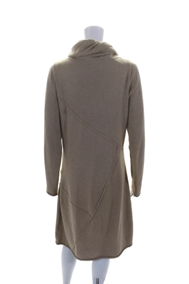 Vestido Suéter Athleta Para Mujer Algodón Cuello Alto Manga Larga Forrado Beige Talla L Foto 3 de 4