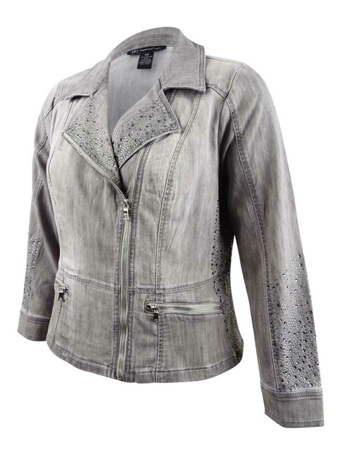 plus size denim motorcycle jackets