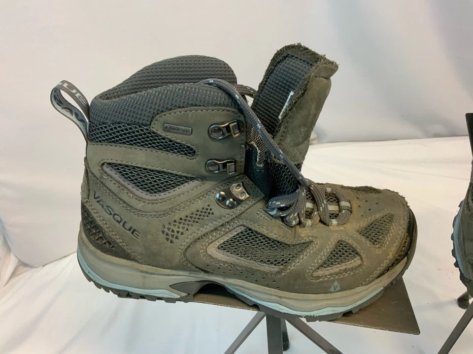 Botas de Senderismo Vasque Gore-Tex Talla 8 Gris Cuero Encaje Suela Vibram YGI H1S-116 Foto 3 de 4