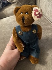 Ty Attic Treasures Collection Henry the Jointed Bear Jean Jumper Vintage 1993