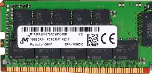 Barrette Mémoire Serveur Micron 32GB DDR4 - 2Rx4 PC4-2400T-RBB-11 - ECC