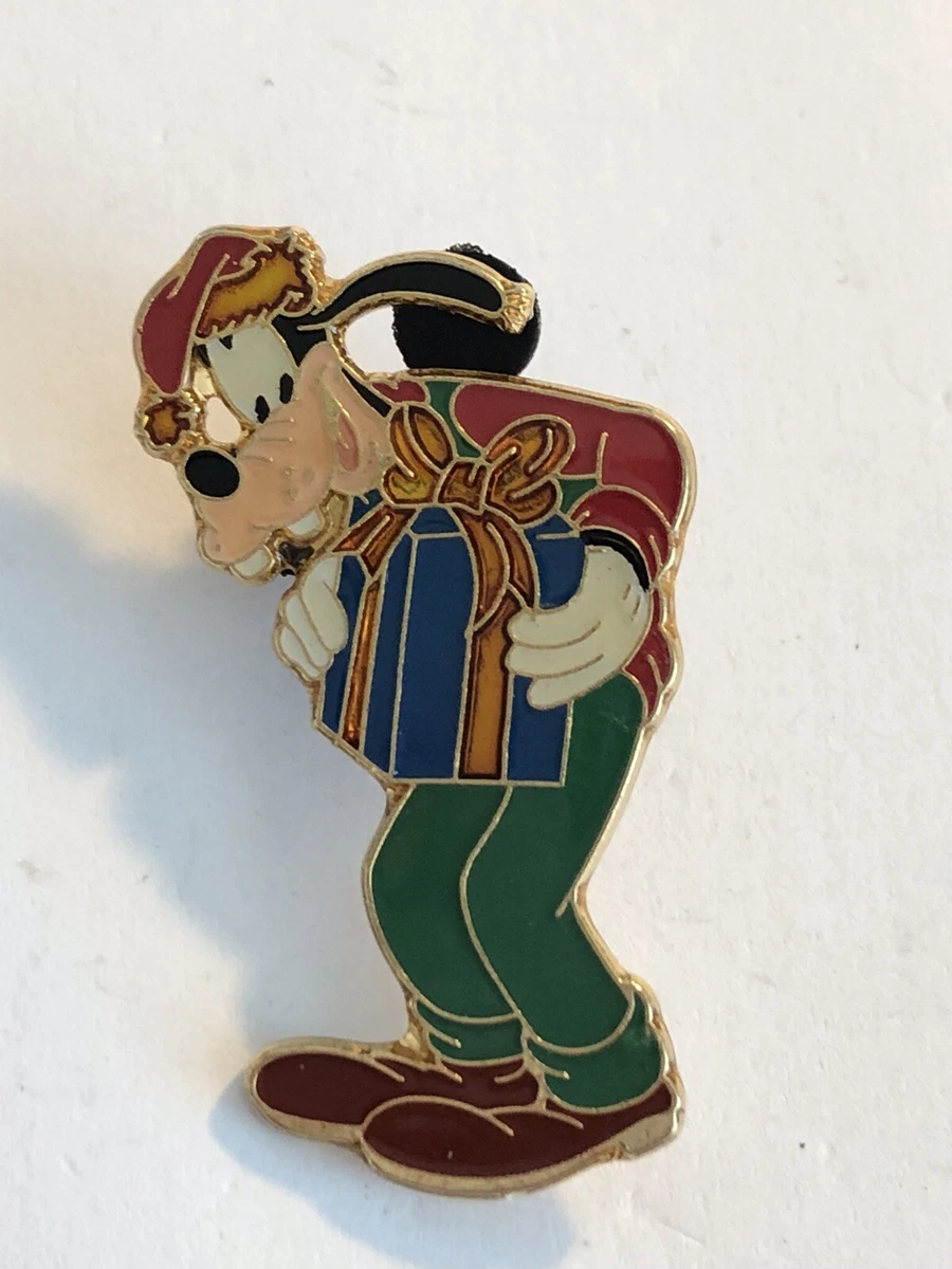 Goofy Holding Christmas Present Wearing A Santa Hat Disney Pin B9