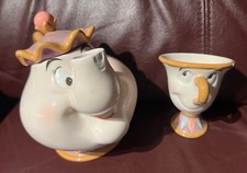 Disney Beauty and the Beast Tea Set 10th Anniversary Mrs Potts Chip RARE READ