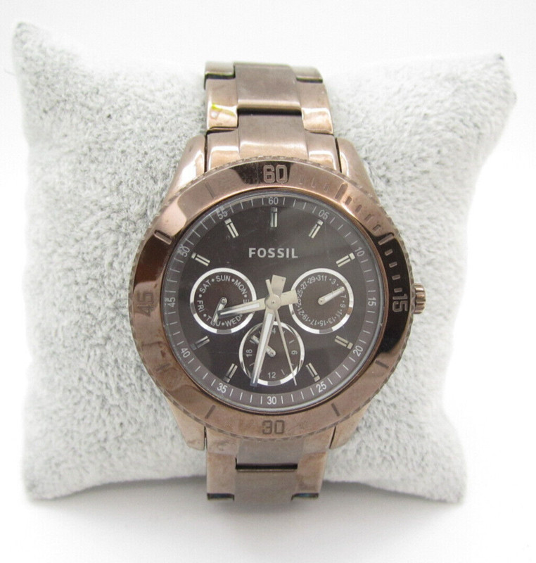 Women Fossil Quartz WR Analog 38mm Dial Round Watch (G830) "Untested" ES3021