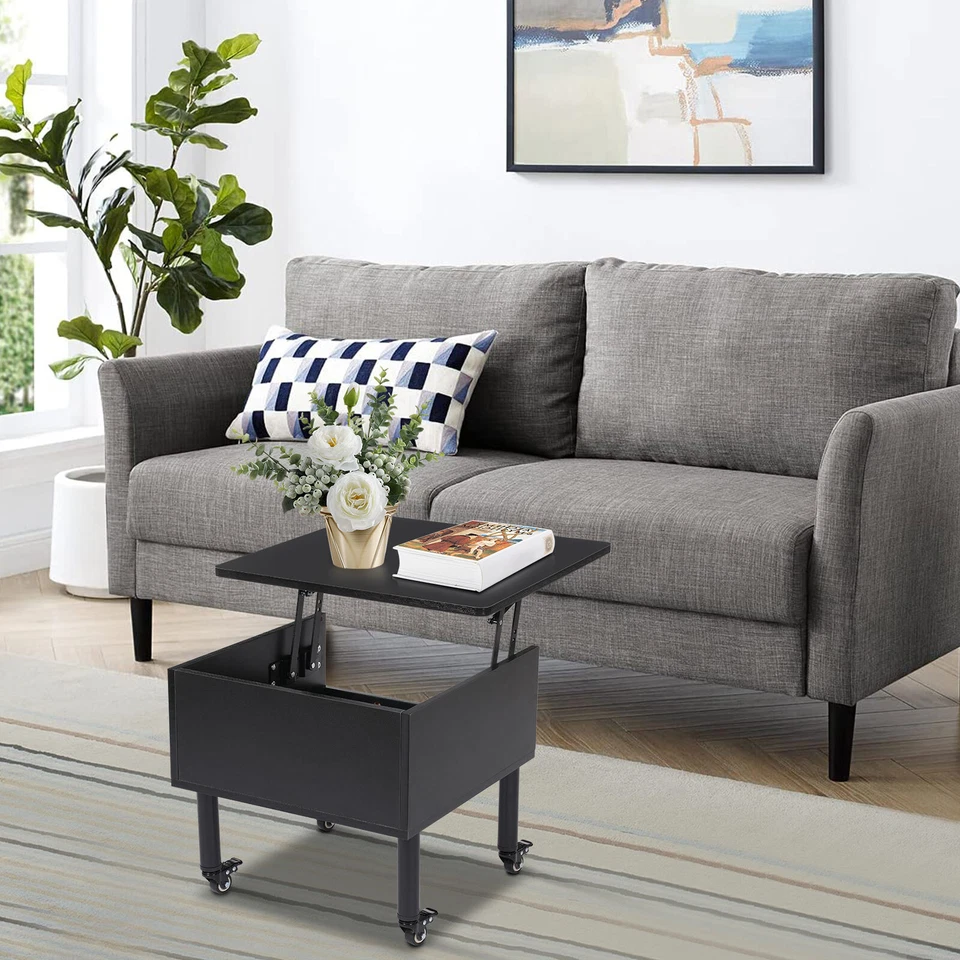 Mesa de Centro Elevable Altura Ajustable Mesa de Centro Moderna 55*55cm Foto 2 de 4