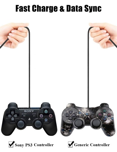 10 FT NEW Wireless Controller USB Charging Cord Cable for Sony PlayStation 3 PS3 - Picture 6 of 6