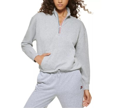 Grey Tommy Sweatshirts Womens TOMMY HILFIGER Women's Quarter-Zip