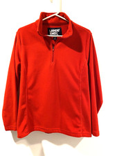 Lands' End Fleece Pullover Red 1/4 Zip Lightweight Women's Large Petite 14-16