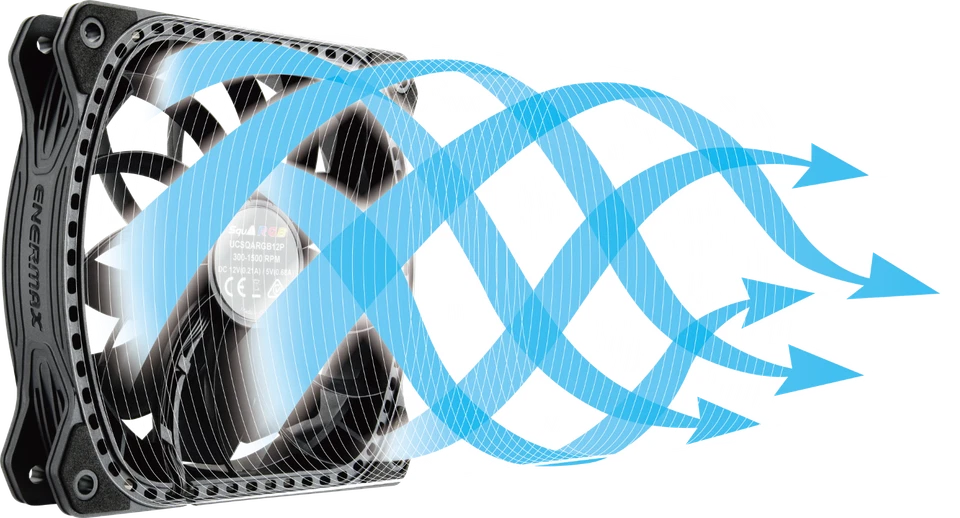 Enermax SquA ARGB PWM 120mm Case Fan - 6 Pack (Black) - OEM - Image 2 of 4