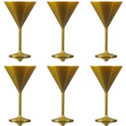 Martini Glass Gold - Reusable Polycarbonate Plastic - 199ml / 7oz - Pack of 6