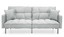 plush gray split-back design convertible linen tufted futon w/ 2 pillows