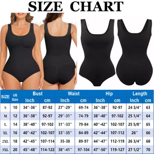 Body EE. UU. Prendas con forma para mujer Control de abdomen Top sin mangas Leotardo Formador de cuerpo completo - Imagen 17 de 31