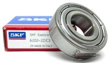 SKF 6202 ZZ C3 DEEP GROOVE BALL BEARING, METAL SHIELDED 15x35x11mm