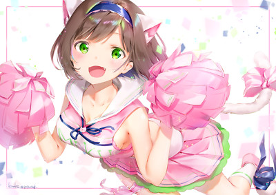 Anime girls cheerleaders cat CCG Gaming Mat Desk