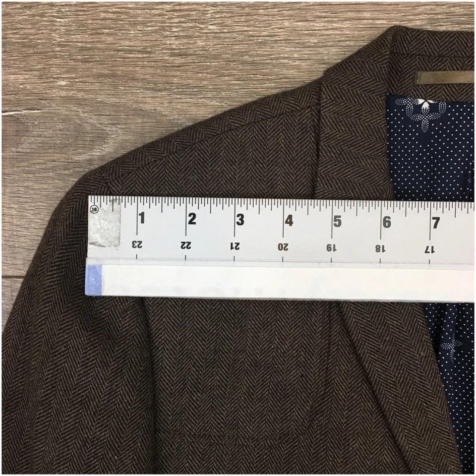 BEN SHERMAN Hombres Blazer Abrigo Deportivo Chaqueta Informal Talla S (36R) Traje de Lana Marrón Foto 4 de 4