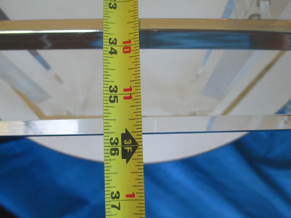 Charles Hollis Jones Attributed Lucite & Brass & Glass Coffee Table MCM - Image 3 of 4