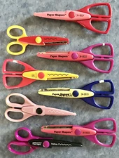 Lot of 8 Scrapbooking Paper Shapers and Fiskars Edgers Cutting, Craft Scissors