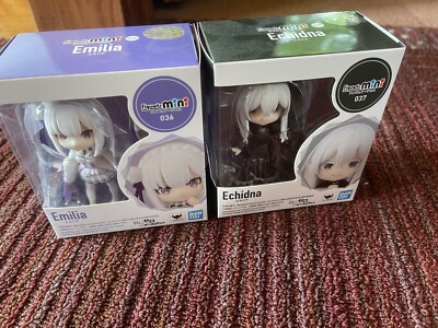 Bandai Figuarts Mini 036 Emilia and 037 Echidna Re: Zero - Japanese Import