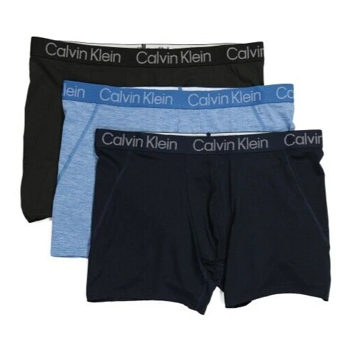 3 PACK CALVIN KLEIN MEN MICRO MESH STRETCH BLACK BOXER BRIEFS