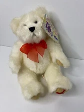 PBC International Tag Along 8” Bear Plush White Cream Embroidered Paw I Love You