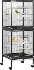 PawHut Large Bird Cage with 1.7 ft. Width for Wingspan, Aviary Indoor 55" Black