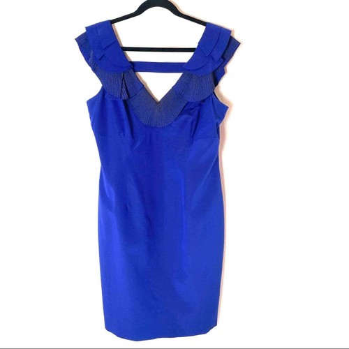 Karen Millen Blue Scalloped Flutter 
