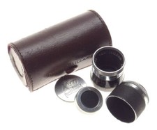 Kern paillard Yvar 1:2.5 f 12.5mm bolex film camera lens caps hood leather case