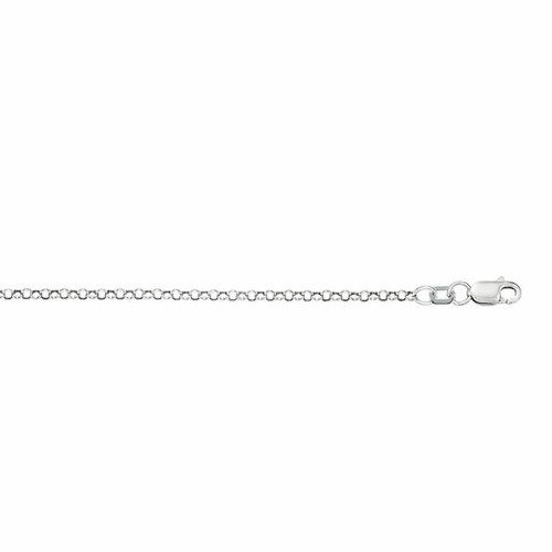 Rolo Chain Necklace Real 10K White Gold 