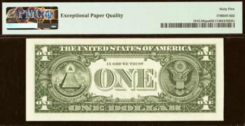 1981A $1 Federal Reserve Note PMG 66EPQ misplaced back plate error Fr 1912-Hbpe - Picture 9 of 9