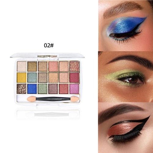 New 18 Colors Eyeshadow Palette Matte Pearly Finish Brights Natural With Brush - Picture 11 of 12