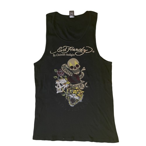 Vintage y2k Ed Hardy Skull Tiger Tank 