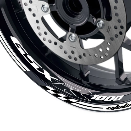 For Suzuki GSXR 1000 16 17 18 19 20 17 inch White Rim Decal Wheel Stickers AA02