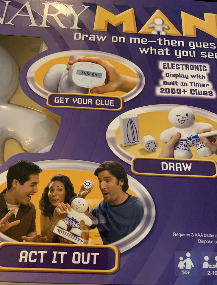 2008 Electronic PICTIONARY MAN Draw On Me Charades Draw Game - New Sealed - Image 3 of 4
