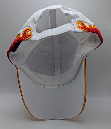 Wheel Horse Tractor Hat White Red Flames Baseball Cap Strap Back - Picture 6 of 6