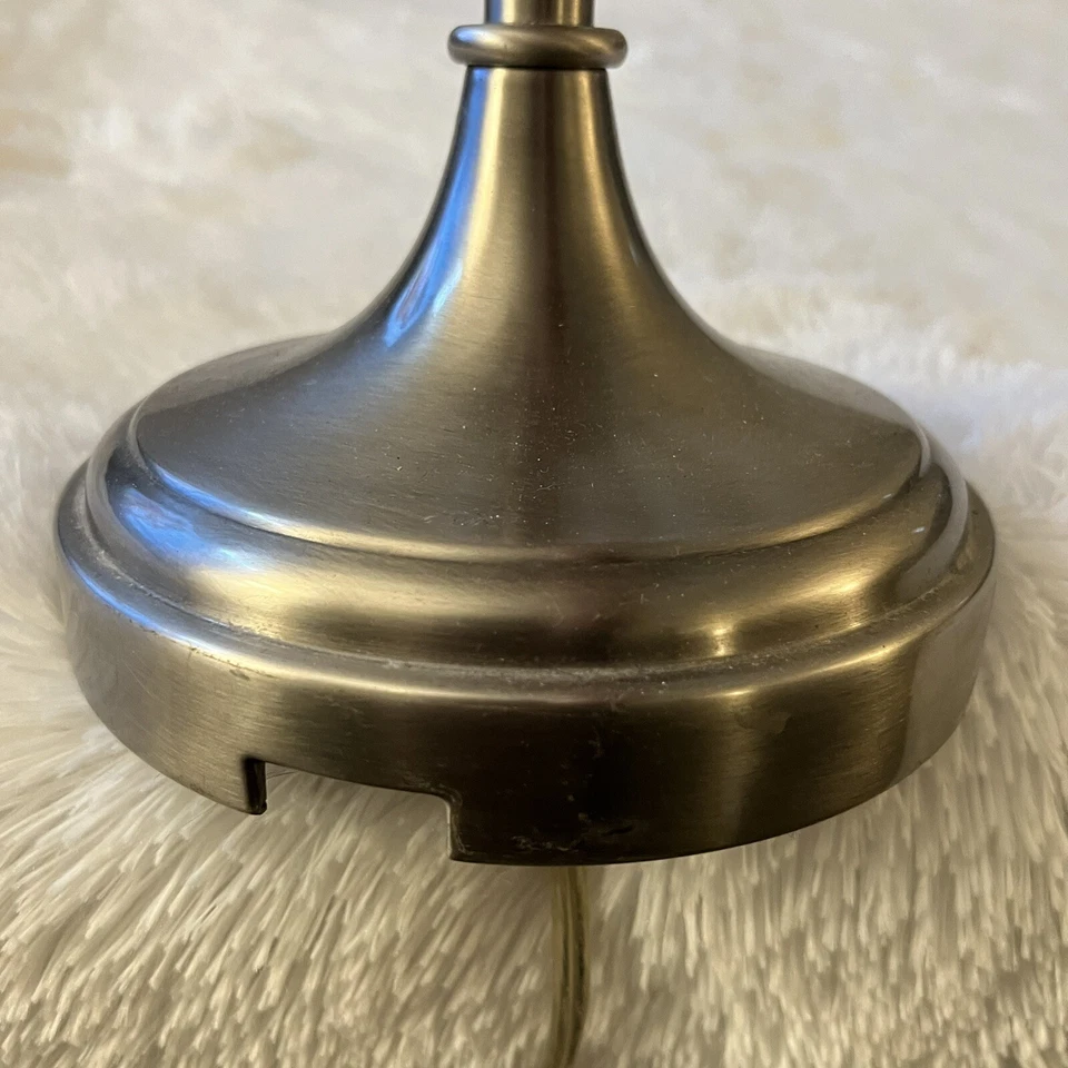 Lámpara de mesa de acero inoxidable cepillado de altura ajustable con pantalla azul - PESADA Foto 3 de 4