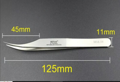Vetus MSA18 Präzisions-Pinzette aus Edelstahl für Wimpernverlängerung Isolierung