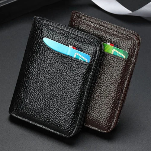 Slim Wallets For Men Faux Leather Minimalist Front Pocket Mens Bifold Wallet