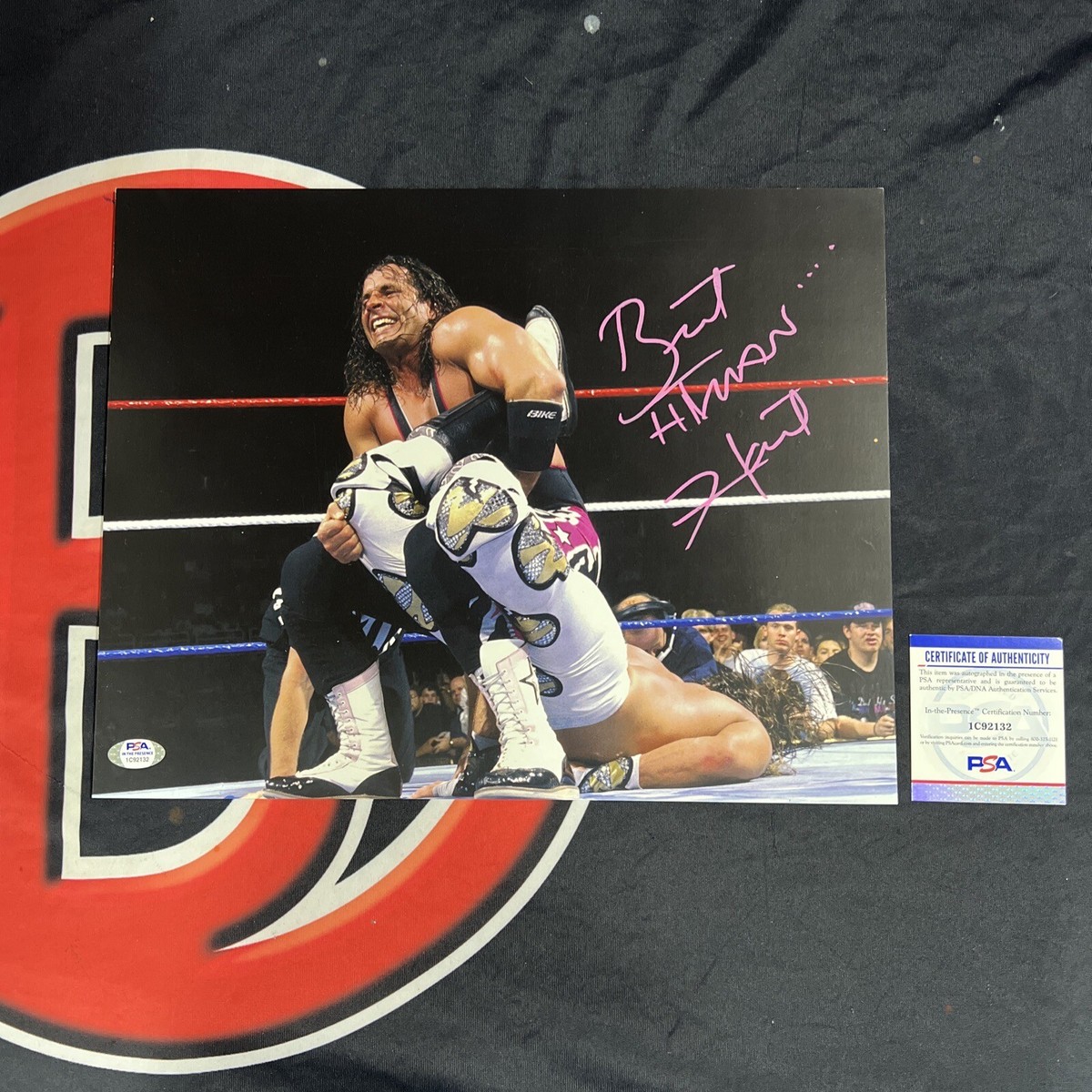 Bret The Hitman Hart Signed 11x14 Photo Sharpshooter Wwe Wwf PSA