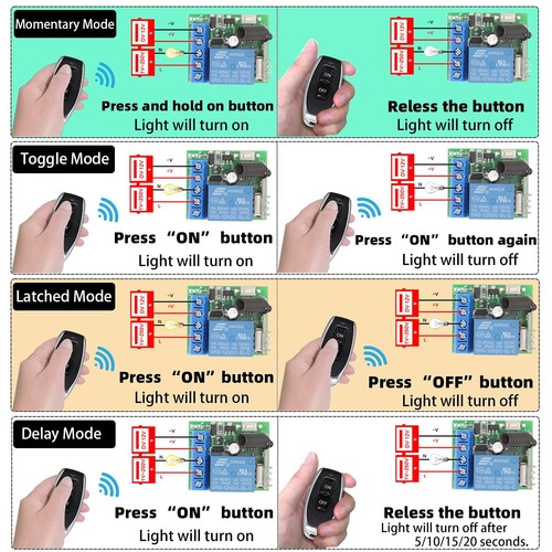 DieseRC 433Mhz Universal Wireless Remote Control Switch DC 12V 1CH RF Relay with - Picture 8 of 10