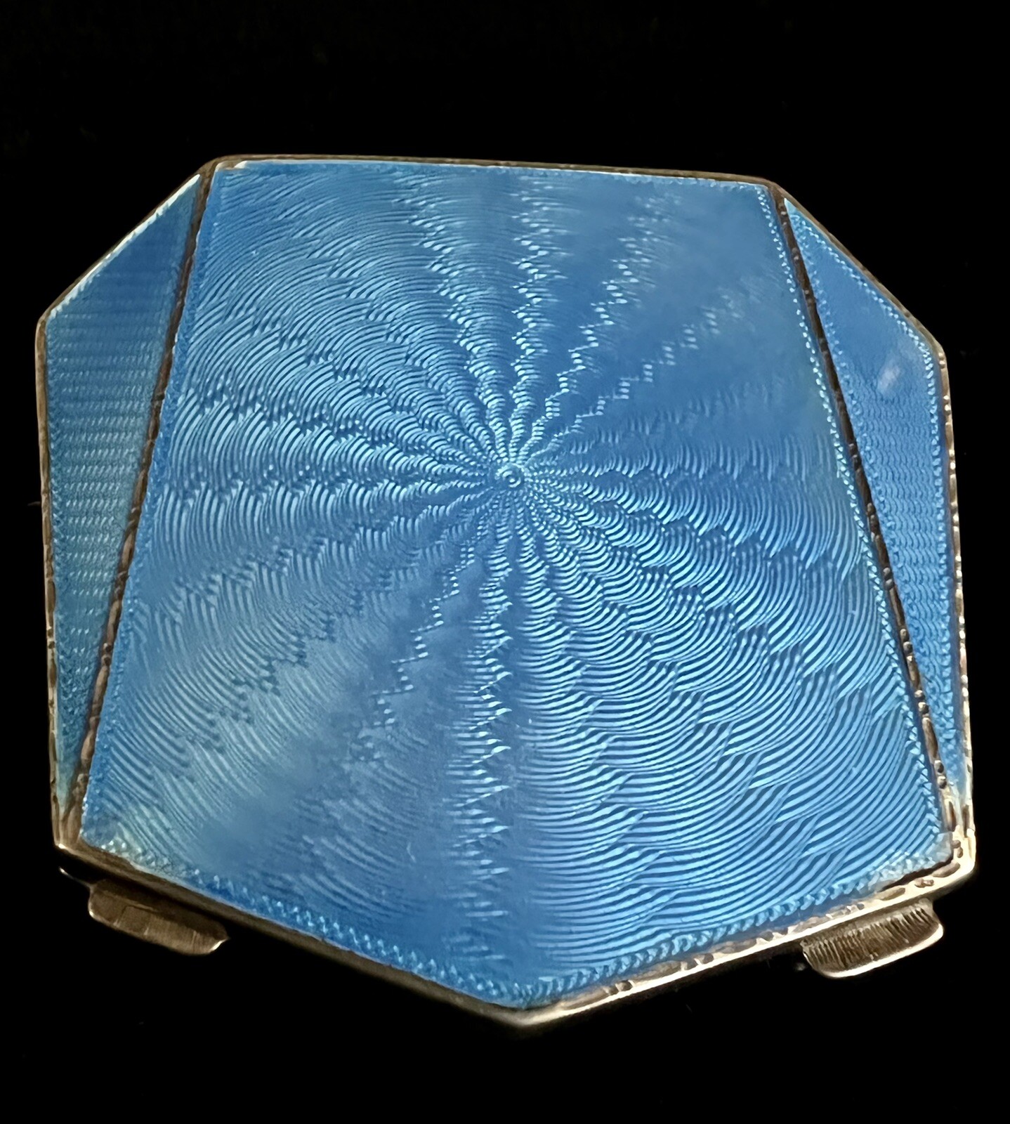 FABULOUS ART DECO GUILLOCHE ENAMEL SILVER COMPACT eBay