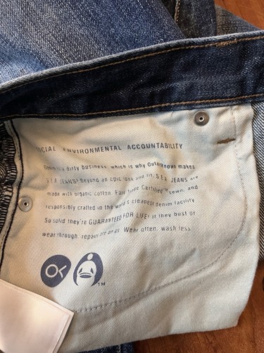 Outerknown S.E.A. Jeans Ambassador Slim Fit Organic Cotton, Size 34/29 - 第 6/9 張圖片