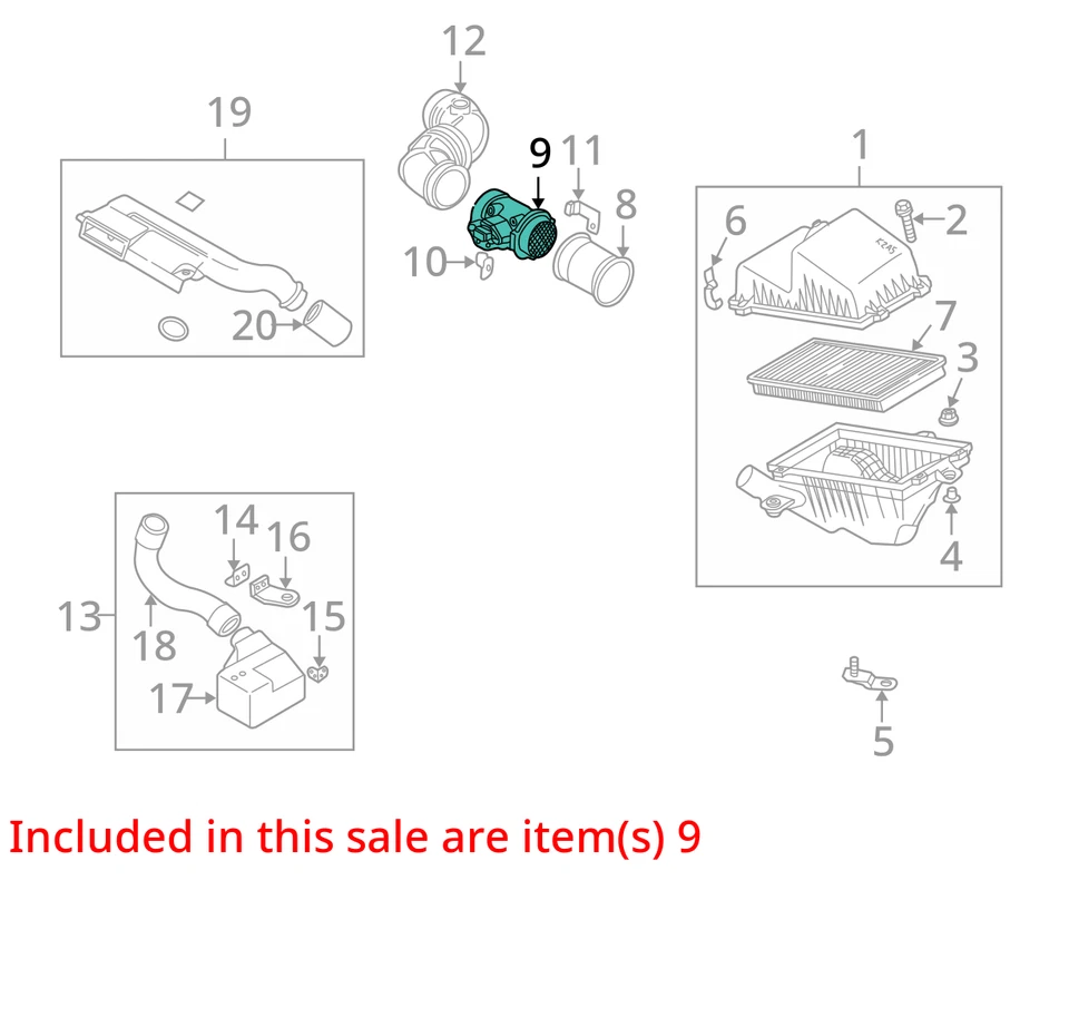 Air Flow Meter 1.8L 4 Cylinder Fits 02-04 SPECTRA 1394990 - Image 3 of 4