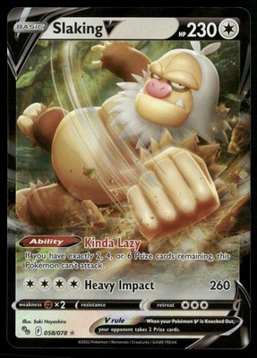 Slaking V Pokemon GO 058/078 Pokemon TCG